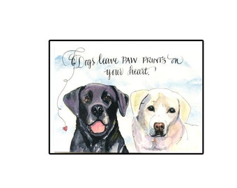 Labrador Retriever Dog Greeting Card, Watercolor Dog Lover's card