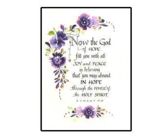 Christian card, Romans Scripture Card, watercolor Bible Card