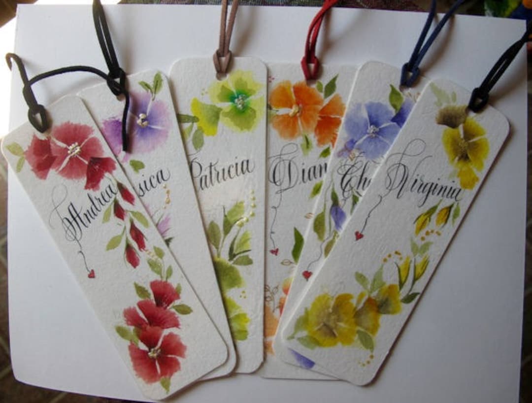 Hand Painted Personalized Bookmarks, Unique Handmade Bookmark