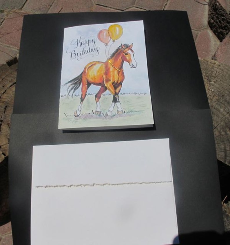 Handmade Birthday Horse Card Bay Horse Birthday Horse With Etsy