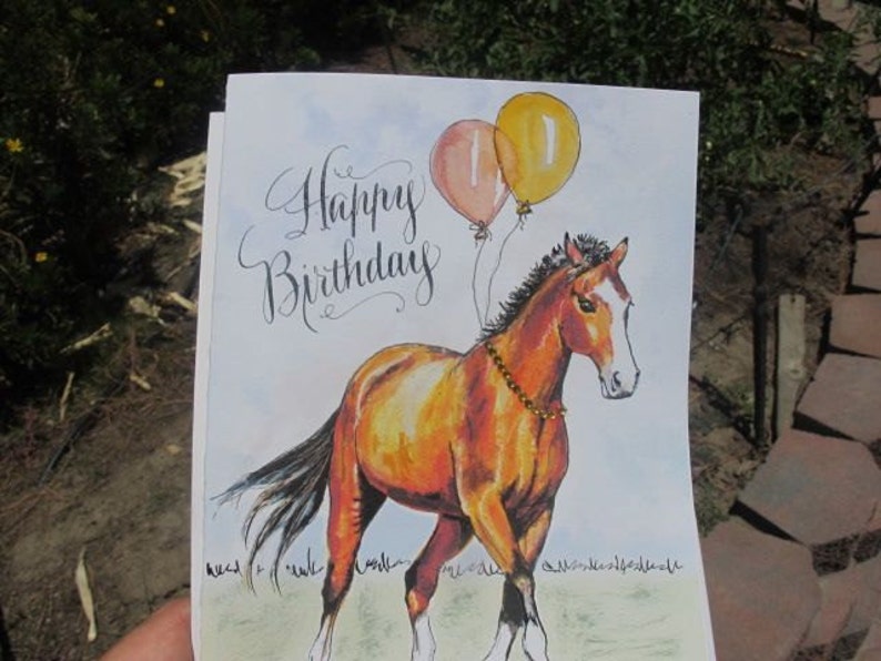 Handgemachte Geburtstag Pferd Karte Bay Pferd Geburtstag | Etsy