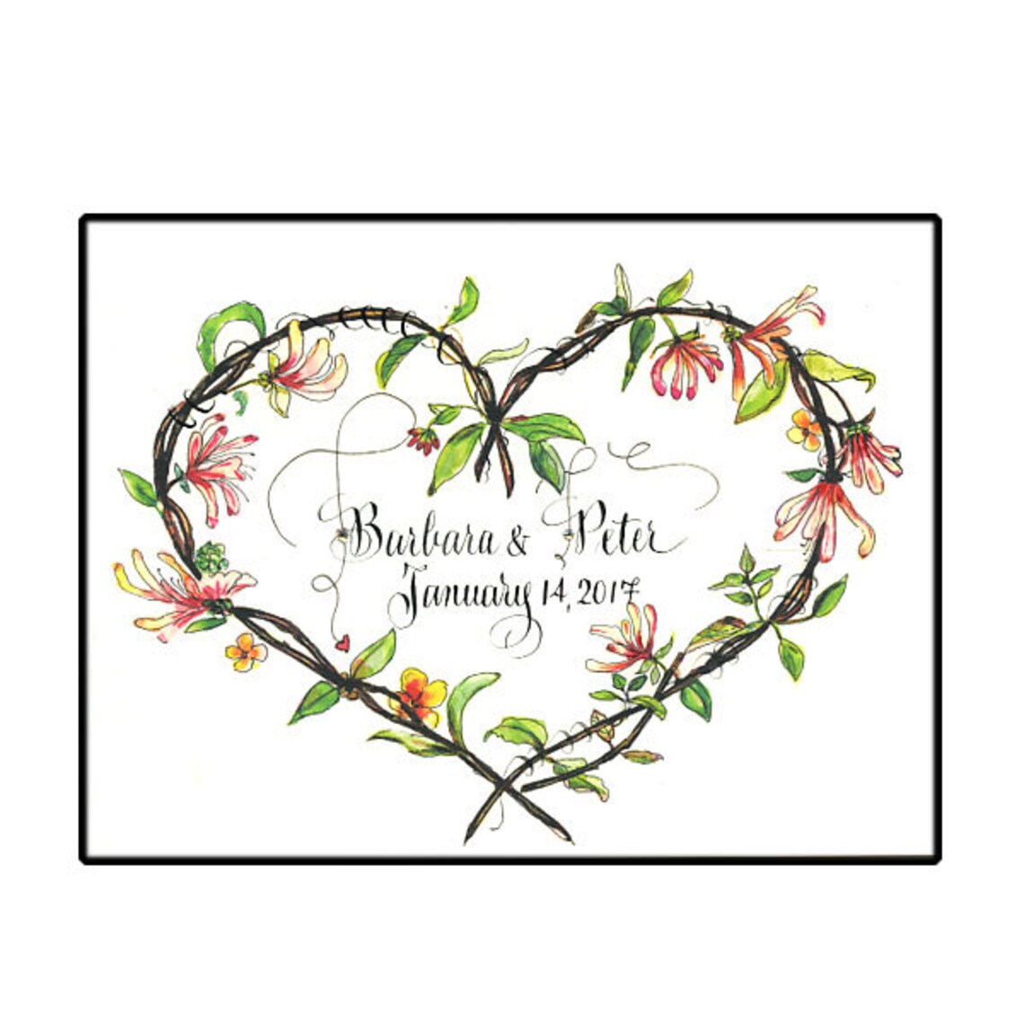 Personalized Wedding Card 5x7 Framable Wedding Gift Custom - Etsy