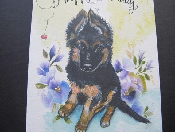 Berger Allemand Chiot Anniversaire Berger Mignon Carte Etsy Berger Allemand Chiot Anniversaire Berger Mignon Carte Etsy