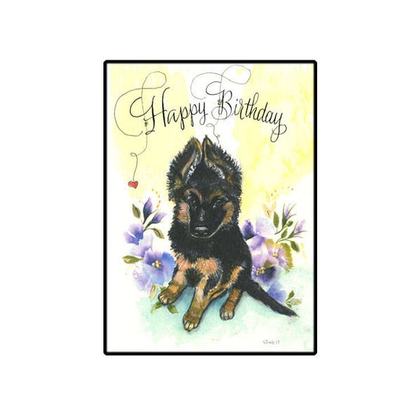 Berger Allemand Chiot Anniversaire Berger Mignon Carte Etsy Berger Allemand Chiot Anniversaire Berger Mignon Carte Etsy