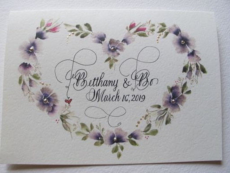 Personalized Wedding Card Custom Wedding Card Keepsake Etsy