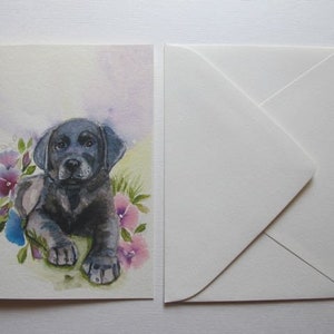 Greeting Card, Labrador Retriever Greeting Card, Lab with Flowers card image 3