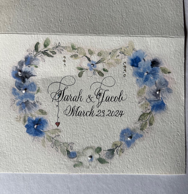 Beautiful Custom Wedding Card,Keepsake Personalized Wedding Card image 2