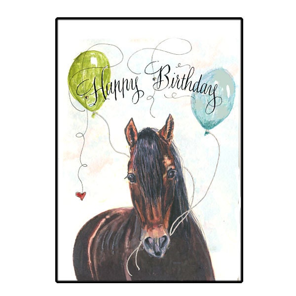 Birthday Horse Card Horse Happy Birthday Card Handmade Horse ...
