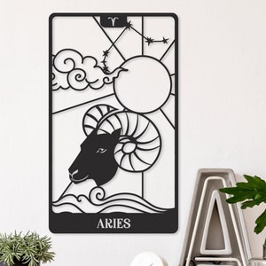 Sternzeichen Widder, Astrologie, Horoskop, Celestial Art, mystische Kunst, Tarot Karte, Boho Dekor, Geschenk Freund, Geburtstag