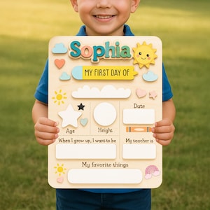 Customized First And Last Day School Sign, Back to School Sign, Kindergarten 1st Day of School Sign, First Day School Wooden School Board