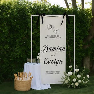 Personalized Fabric Wedding Welcome Sign: Boho Ceremony Decor