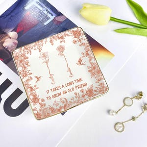 Personalisierte Schmuckschale Geschenke für Besties, BFF, Soul Sister, wenn Besties Blumen wären, würde ich Sie auswählen, benutzerdefinierte Geburtsmonat Blume mit Name