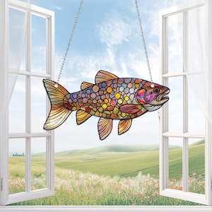 Bass Fisch Acryl hängen, Angeln Dad Wohnkultur, Fischer Geschenk, Angeln Geschenk für Mann, Mann Höhle Dekor Geschenk, Ruhestand Papa Geschenke
