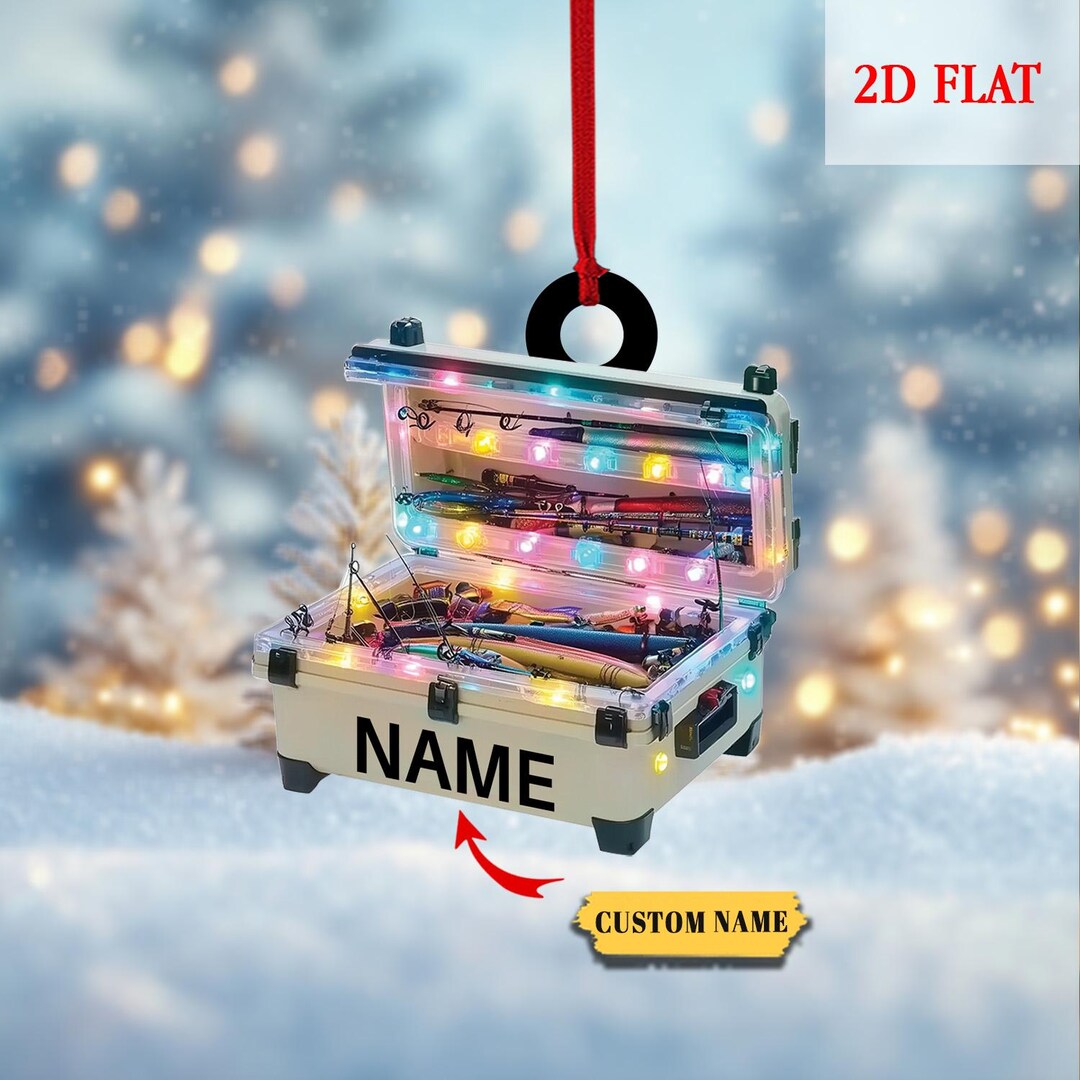 Personalized Fishing Tackle Box 2D Flat Acrylic Ornament, Fisherman ...