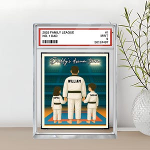 Tarjeta coleccionable de Karate No. 1 para papá e hijos, placa de bloque del equipo de papá, regalo del día del padre, figura personalizada de Karate, regalo para esposo, regalo de Karate para papá.