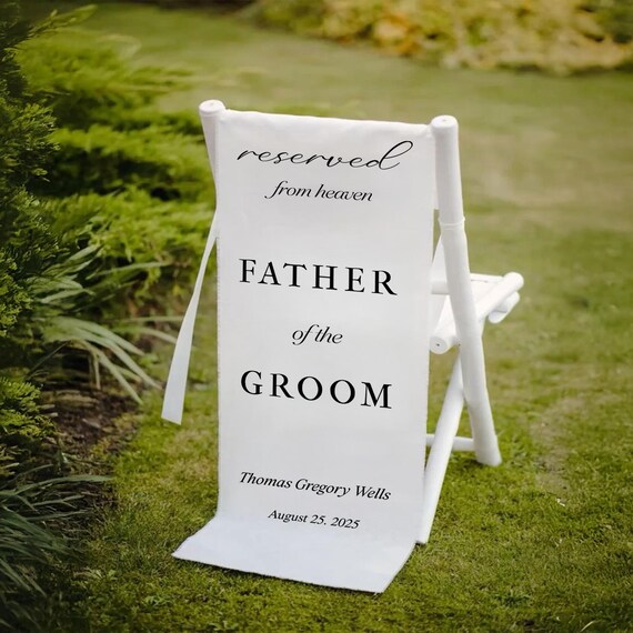 Father in Law Wedding Gift From Bride, Personalized Chair Sign for
