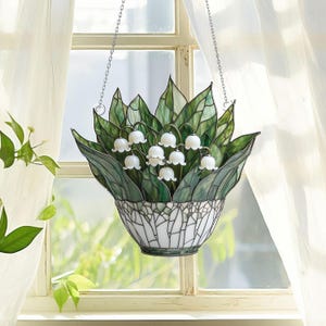 Maiglöckchen ACRYL Fensterschmuck, Mai Geburt Monat Blumengeschenk, Lilie Blumengeschenk, Blumenliebhaber Geschenk, Frühlingsdekor