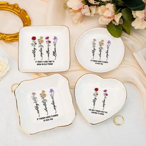 Personalisiertes Freundgeschenk Ringtablett, kundenspezifisches Blumenringtablett mit Namen, wenn Freunde Blumen wären, würde ich Sie wählen, Bestie-Geburtstagsgeschenk für Sie