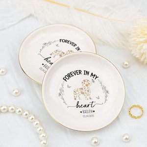 Custom Dog Portrait Jewelry Dish, Toile De Jouy Pet Ring Dish, Personalized Dog Photo Gift, Dog Mom Gift, Pet Lover Trinket Dish, Pet Gift
