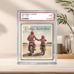 Tarjeta coleccionable personalizada de Motocross n.° 1 para padre e hijo, placa de motocross para padre e hijo, regalo para papá de motocross o amante de las carreras, regalo de motocicleta