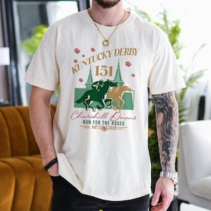 Kentucky Derby Churchill Downs 2025 Shirt, 151th Kentucky Derby T-shirt, Horse Lover Tee Gift, Derby Party Gift T-shirt, Run For The Rose