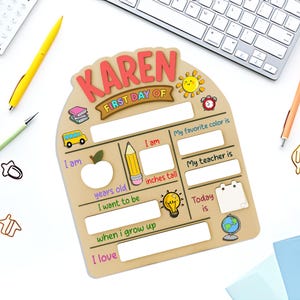 Custom First Day of School Sign, Back to School Sign, Preschool, Kindergarten 1st Day of School Sign, School Board, Last Day of School Sign