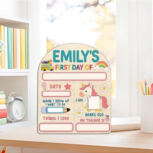 Customized First And Last Day Of School Sign, Personalized Back to School Sign, Kindergarten First Day Sign, 1st Day School Wooden Board