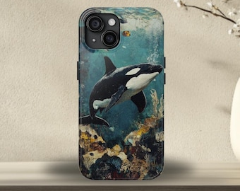 Killer Whale Phone Case, Orca Phone Case for iPhone 15 14 13 12 11 Samsung Galaxy, Ocean Gift for Orca Lovers Ocean Animal Phone Case