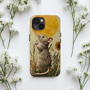 Custodia per telefono a forma di topo, custodia per telefono a forma di roditore e ratto, collage di sole, regalo per gli amanti dei topi, iPhone 16, 15, 14, 13, 12, 11 Pro Max Plus Samsung Galaxy