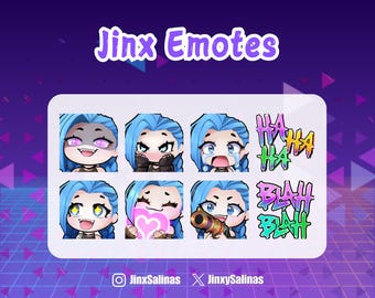 Jinx Arcane Emote Set: Chibi Twitch & Discord Emotes (Digital Download)