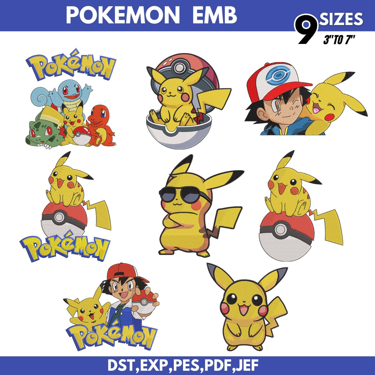 Pikachu embroidery - Etsy 日本