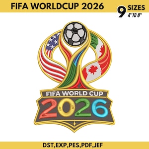 FIFA World Cup 2026 Embroidery Design, Soccer Tournament Logo Embroidery Pattern, Football Fan Machine Embroidery, Sports Embroidery File