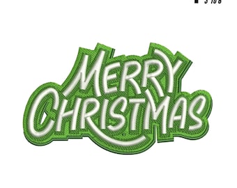 Merry Christmas Embroidery Design | Festive Holiday Stitch Font | Christmas Machine Embroidery | Instant Download