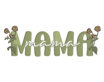 Mama Blumen Stickdatei: Maschinenstickerei Muster (Digitaler Download)
