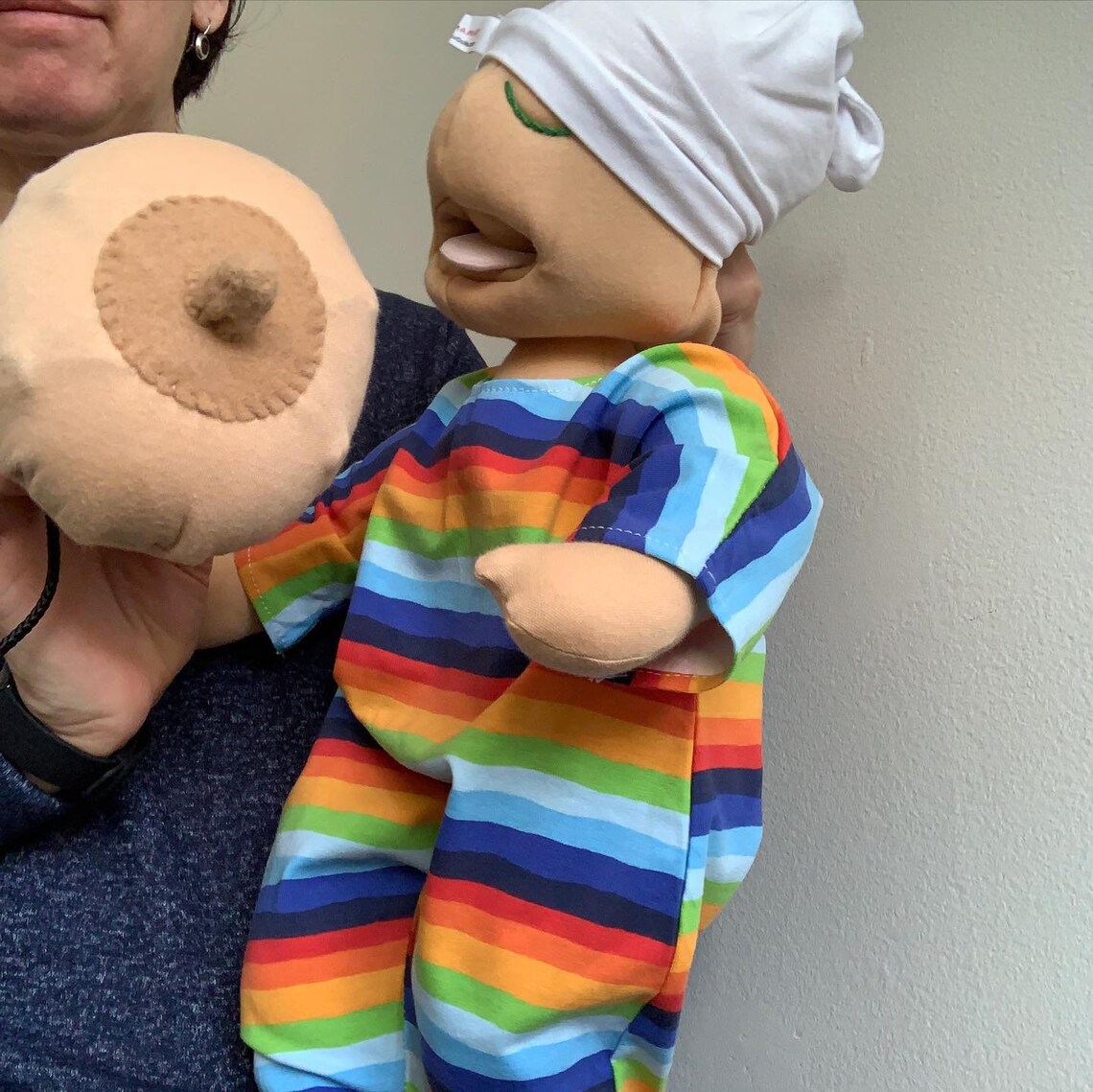 Breastfeeding Baby Doll Puppet Set Breast Model Etsy