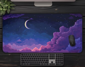 Tapete de escritorio Purple Moon Lofi / Decoración de bruja gamer