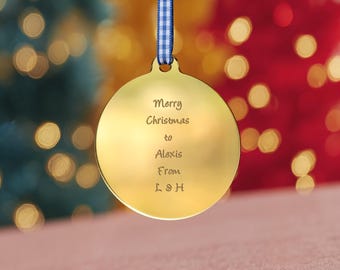 Personalized Gold Acrylic Family Christmas Ornament, 2026 Keepsake