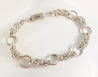 925 Sterling Silver Byzantine Loop Bracelet