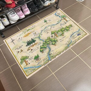 Cadeau conte de fées, tapis nouveau-né, tapis Hypebeast, tapis Winnie pour enfant, tapis de jeu pour bébé carte dessin animé, tapis gris, cadeau pour lui