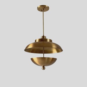 Handmade Brass Chandelier: Mid-Century Modern Hanging Light