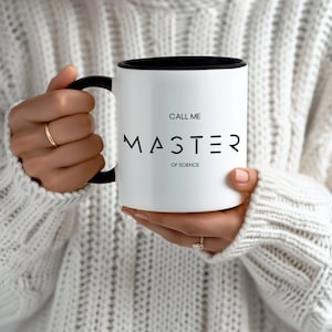 Tasse Master Abschluss Geschenk für Uniabschluss Tasse mit Namen personalisiert Master of Science Master of Education Master of Disaster
