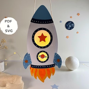 ロケットランタンのクラフトテンプレート | PDF SVG | ランタン作り | 聖マルティンの日のパレード | プロッターの有無に関わらず作成可能 | 説明書付き | プロッターファイル