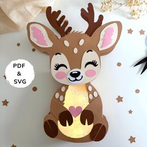 Deer Lantern Craft Template | PDF & SVG | DIY Lantern for Kids | With or Without Cutting Machine | St Martin Lantern | fawn lantern