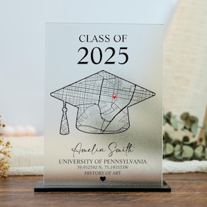 Benutzerdefinierte College / Universität Karte Acrylschild, einzigartige grad Geschenk Klasse von 2025, personalisierte College / Universität Karte Acrylplakette, Geschenk zum Abschluss