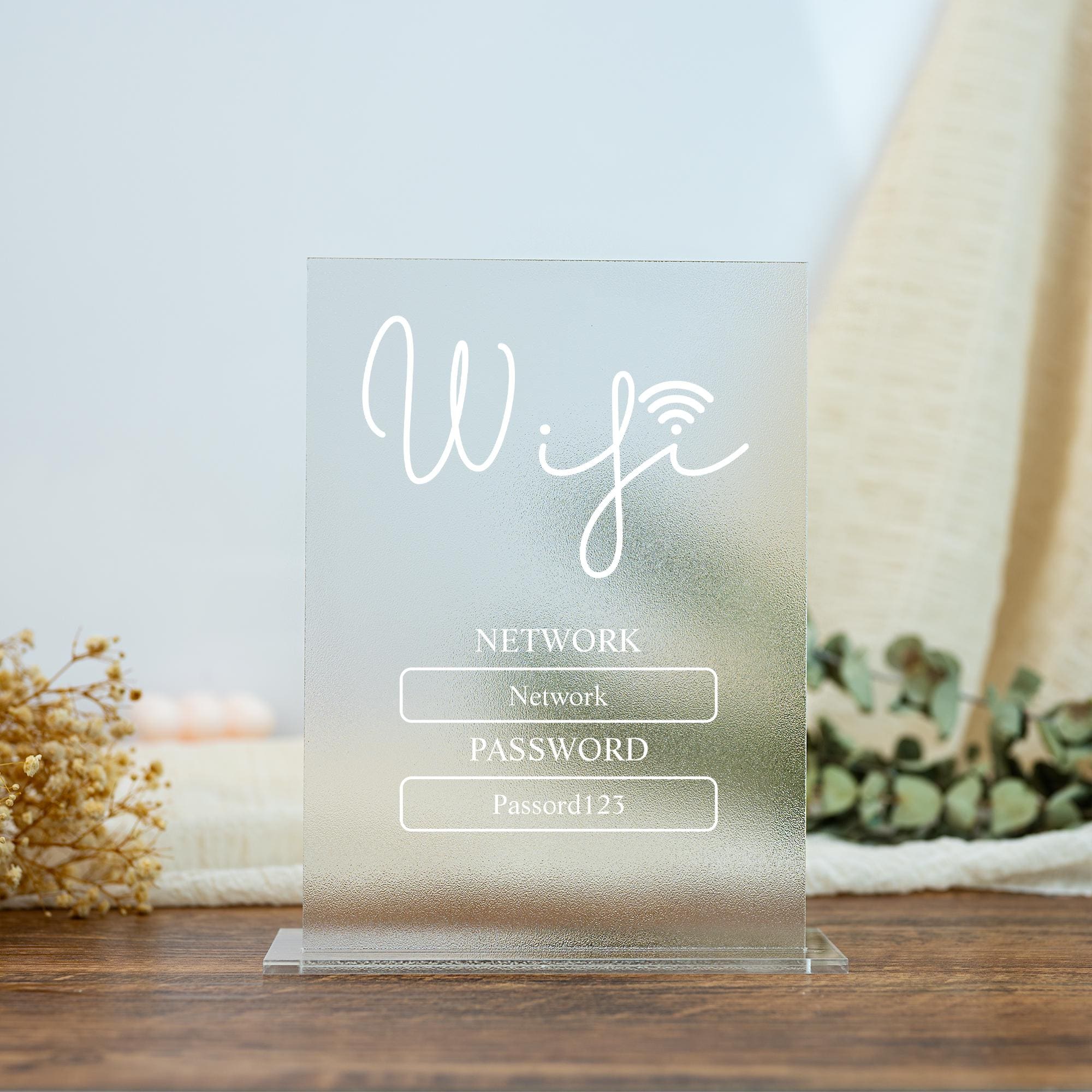 Custom QR Code Wifi Sign: Frosted Acrylic Guest Network Plaque - Etsy