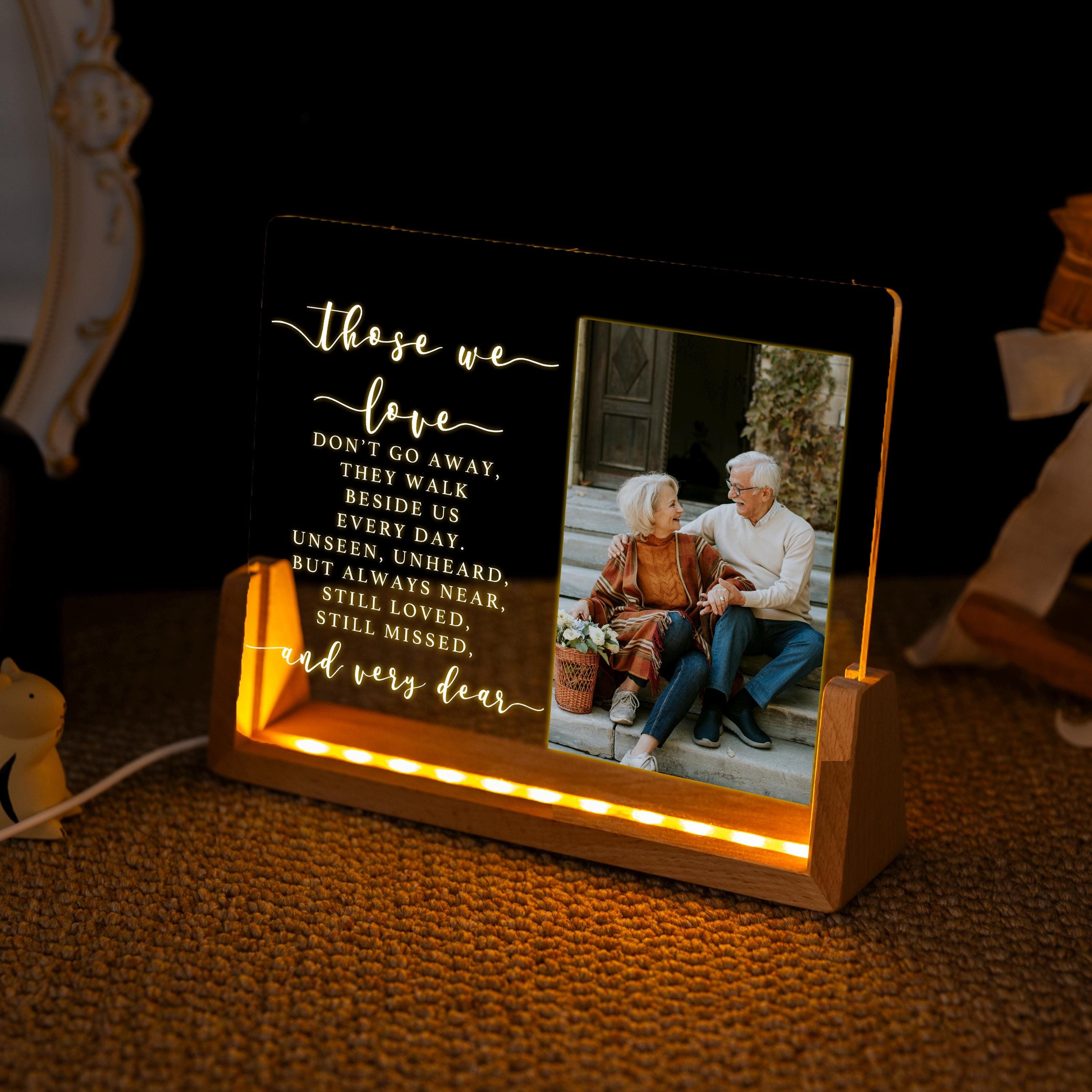 Personalized Memorial Picture Frame, Acrylic Plaque Night Light - Etsy