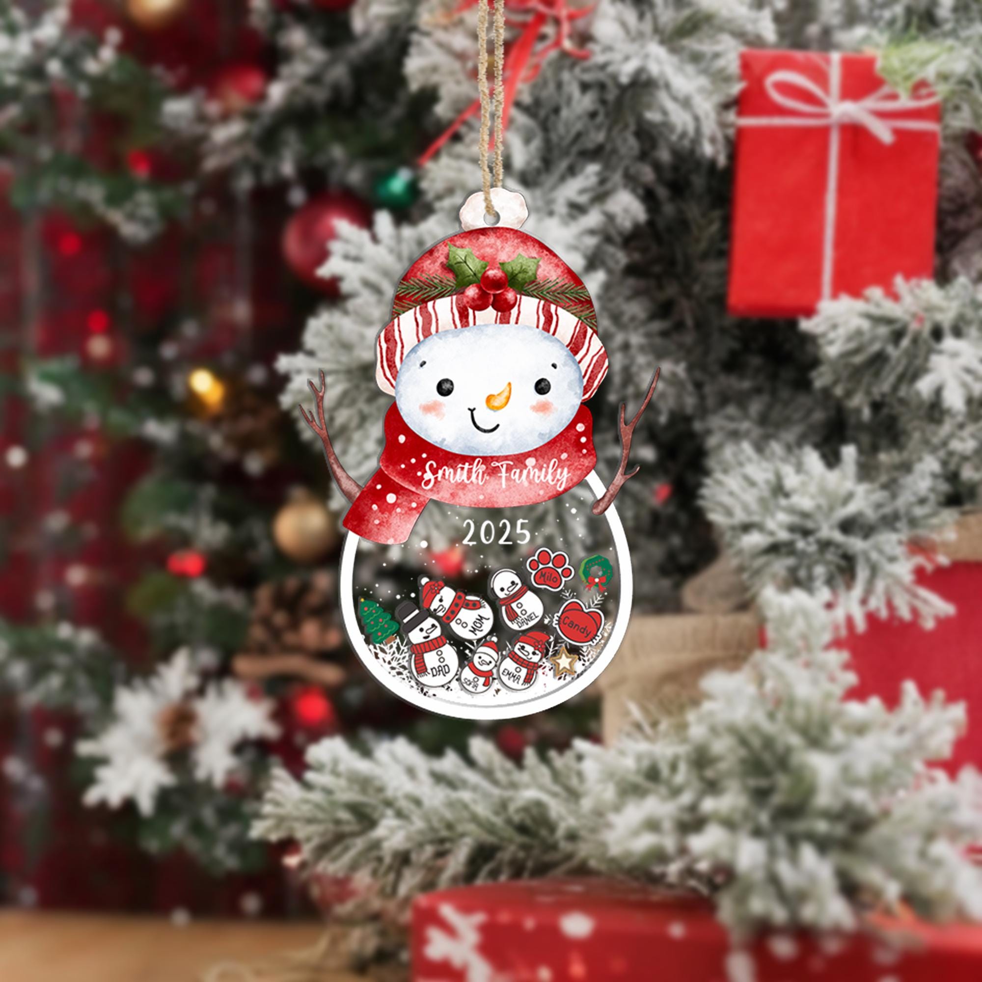 Personalized Christmas Ornaments 2024 Family Of 2/3/4/5/6/7