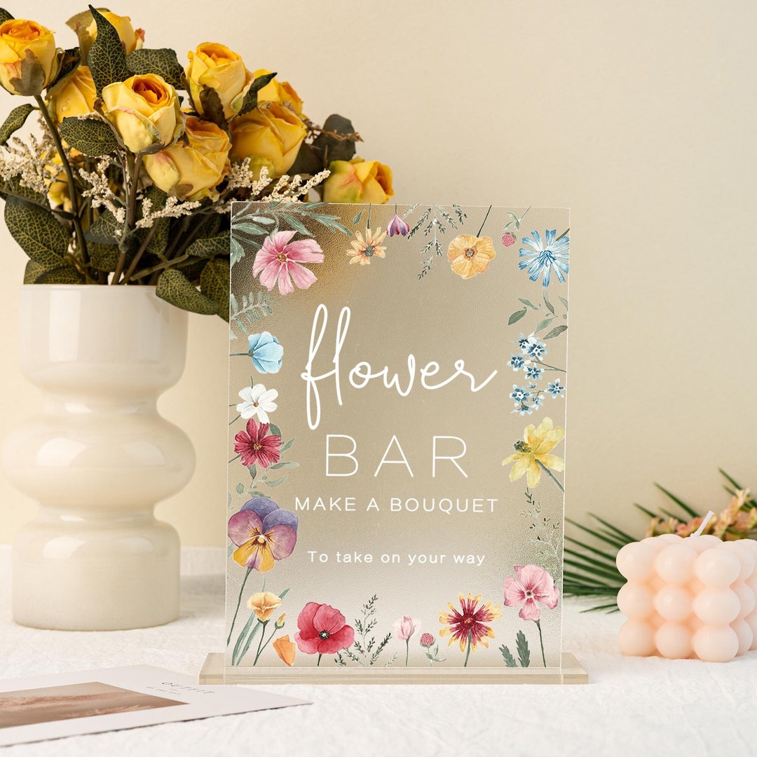 Flower Bar Sign, Make a Bouquet Sign, Boho Bridal Shower, Bridal Shower