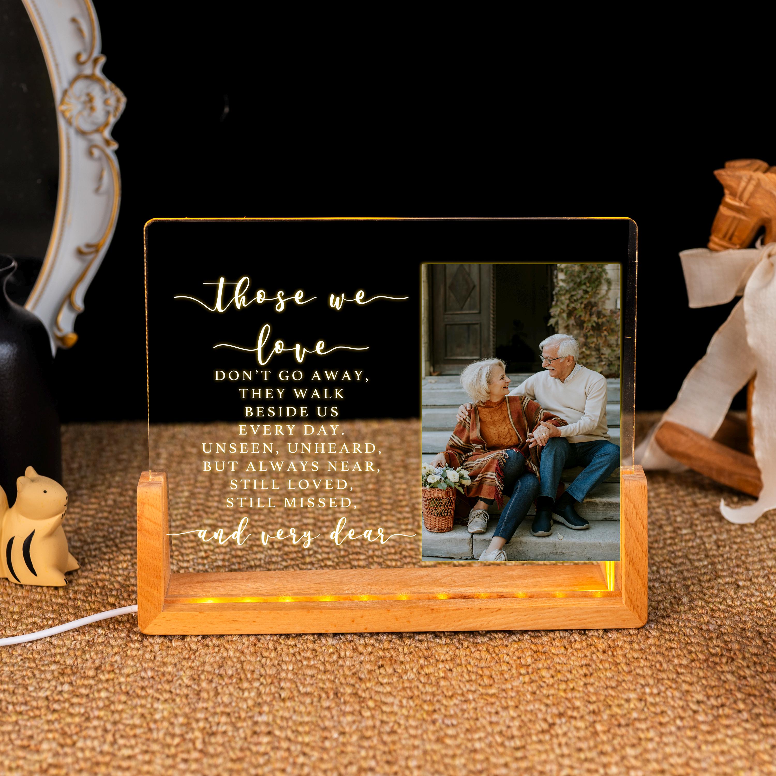 Personalized Memorial Picture Frame, Acrylic Plaque Night Light - Etsy