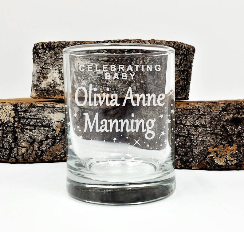 Personalized Baby Shower Candle Holder Favors Engraved Glass Votive Holders Custom Baby Name Welcome Baby Stars 50 pcs Party Decor